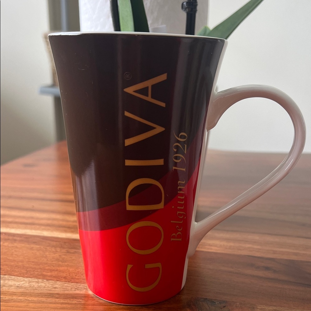 Godiva Tall Chocolate and Scarlet Mug
